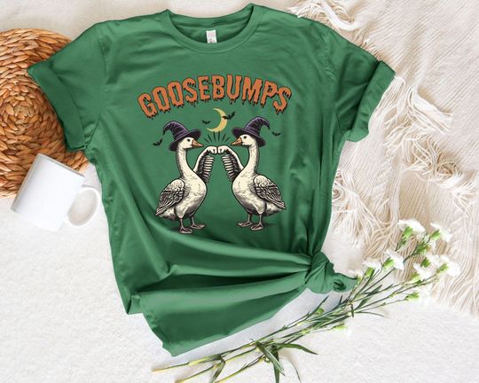 Discover Funny Goose Bumps Halloween Tshirt, Retro Goose Pumps Shirt, Best Girly Halloween Gift, Trendy Halloween Gift, Funny Halloween Friend Gift