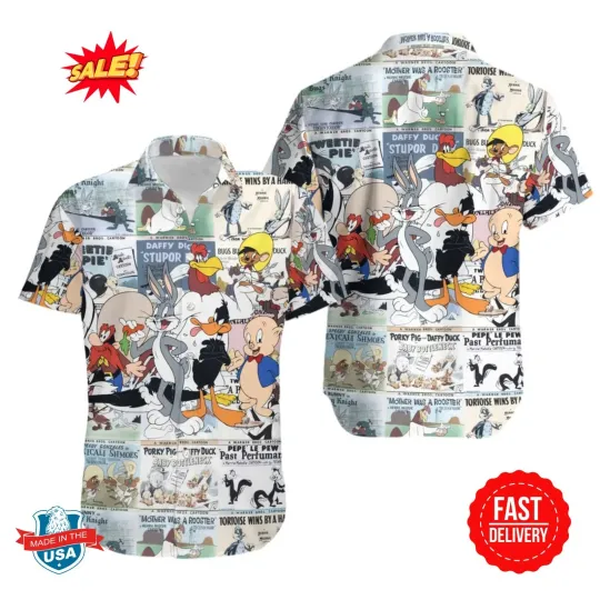 Discover Bugs Bunny Comics Film Hawaiian Shirt