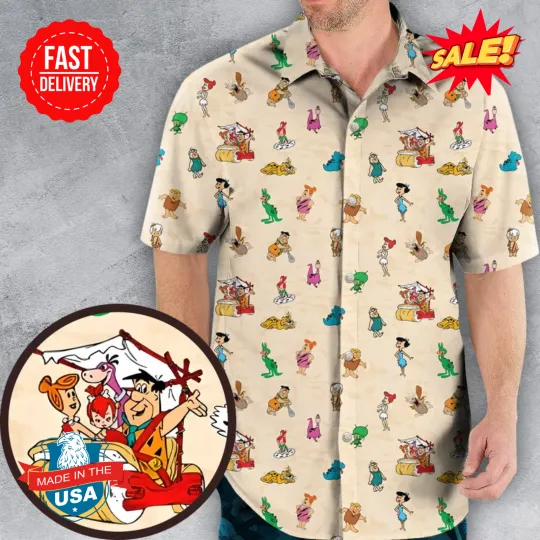 Discover Bedrock The Flintstones Hawaiian Shirt