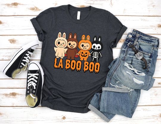 Discover LaBooBoo Halloween Shirt, Laboboo T-Shirt, Halloween Laboboo Shirt, Spooky Ghost Tee, Cute Laboboo Cartoon Shirt, Funny Boo Boo T-Shirt