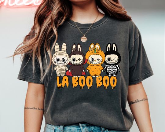 Discover La Bu Shirt LA BOO BOO Shirt  Zimomo Tycoco Spooky Pato Mokoko Tshirt Cute La Bu Tshirt Halloween Gift La Bu Spooky Sweatshirt Trending