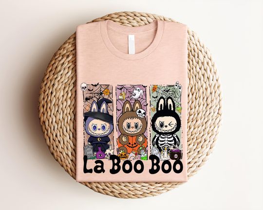 Spooky Labobo Halloween T-Shirt, Kawaii Monsters Halloween T-Shirt, Labubu Kids Halloween T-Shirt, Trending Cartoon Character T-Shirt