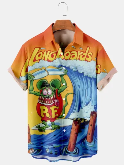 Discover Hot Rod Rat Fink RF Surfing and RF Hot Rod RAT FINK Printed 3d Hawaiian Shirt