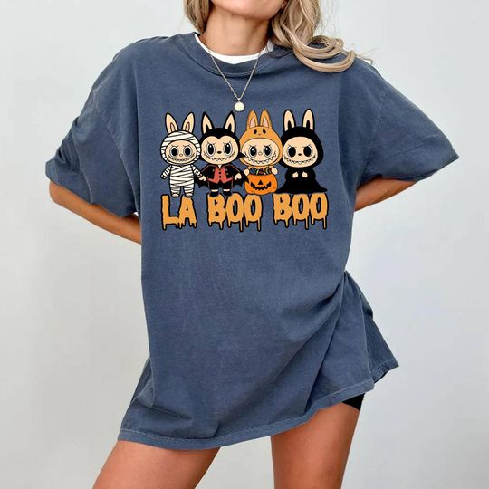 Labobu Halloween T-Shirt, Cartoon Character Shirt, Gift Halloween Tee for Men and Women