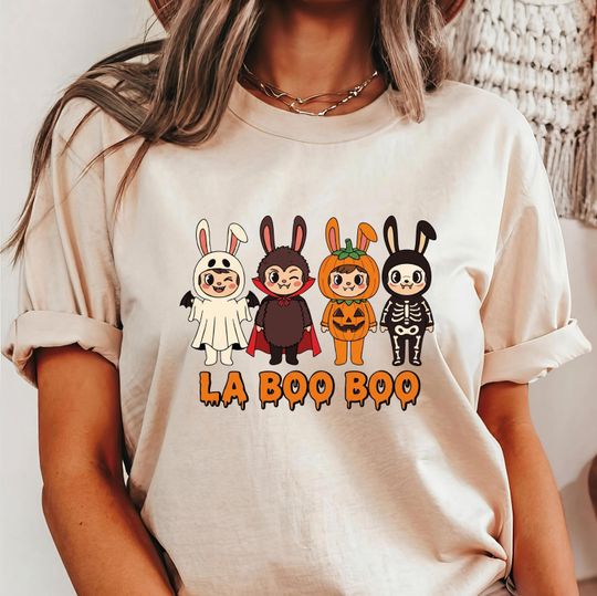 Laa Boo Boo Halloween T-Shirt for Labubu Fans, Kawaii Halloween Tee