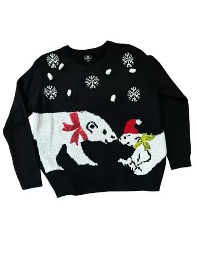 Discover Curations navy holiday sweater sz L