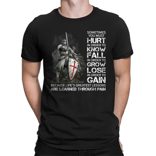 Discover Christian Knight Templar T-Shirt Warrior of God Inspirational Clothing