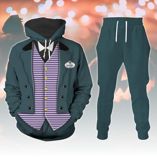 Discover Butler Haunted Mansion Costume Hoodie With Joggers, Spooky Disney Cast Member Outfit, Halloween Cosplay Set, Ghost Host Fan Gift