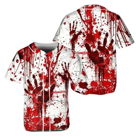 Discover Halloween Costume Blood Baseball Jersey - Adults Kids & Youth