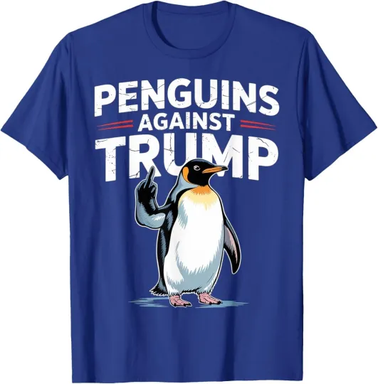 Discover Penguin Flippers Up Resist Funny Penguins Against Trump Unisex T-Shirt
