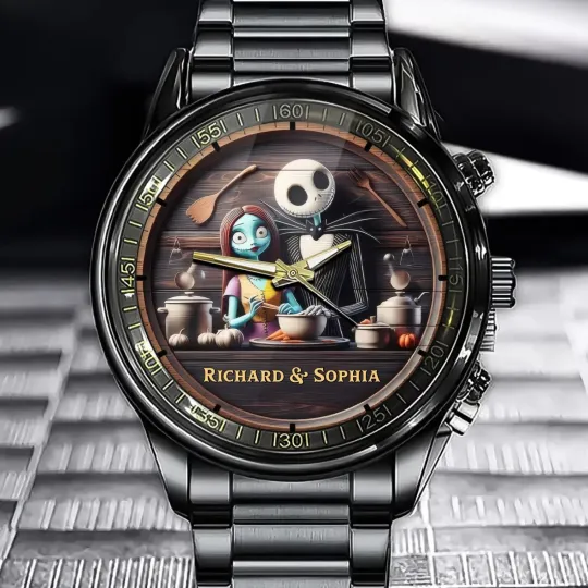 Discover Personalized Halloween Couple Watch - Add Your Name to the Spooky Design