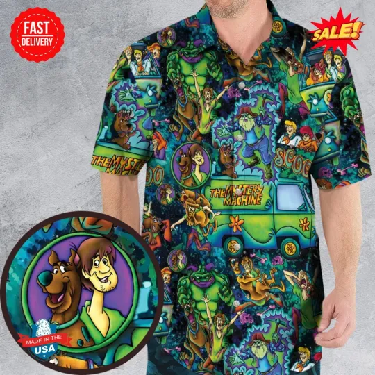 Monsters Mayhem and The Mystery Machine Scooby Doo Hawaiian Shirt