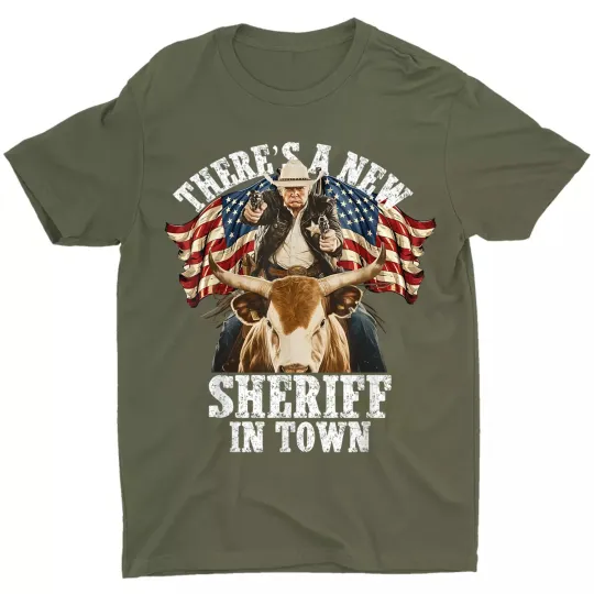 Discover Funny Cowboy Trump T-Shirt US Flag Unisex T-Shirt