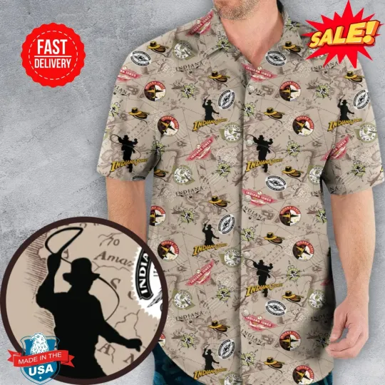 Indiana Jones Patterns Hawaiian Shirt