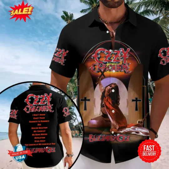 Discover 2025 Black Sabath x Ozy Osbourne Short Sleeve Hawaiian Shirt
