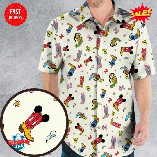 Discover Cowboys Boot Magic Kingdom Hawaiian Shirt