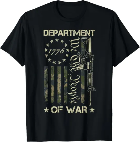 Discover US Department of War We The People Camo American Flag Gun Unisex T-Shirt