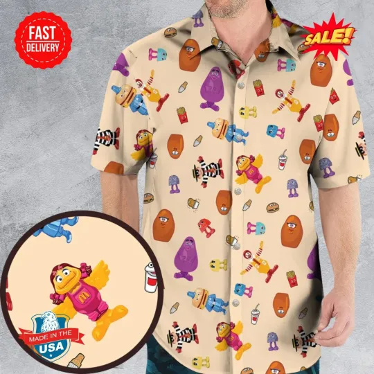 Discover Mcdonalds Vintage Characters Toys Hawaiian Shirt