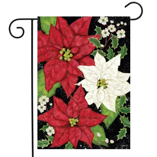 Discover Briarwood Lane Festive Poinsettias Christmas Garden Flag