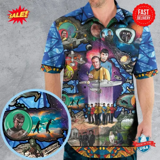 Discover The Beginning Star Trekk Pattern Hawaiian Shirt