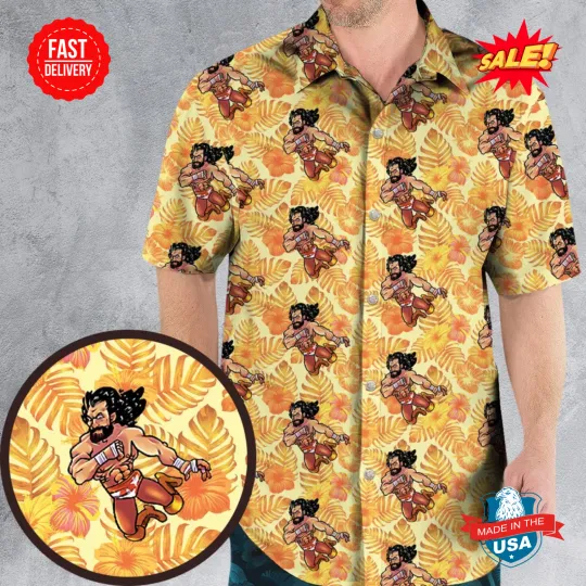 Discover Macho Man Elbow Drop Hawaiian Shirt