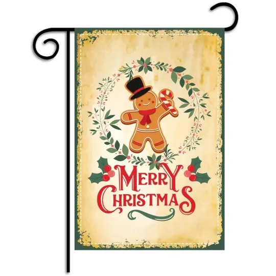 Discover Double Sided 12x18 Inch Garden Flag Cookie Man Christmas Decor