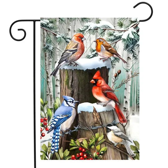 Discover Briarwood Lane Winter Woodland Birds Garden Flag