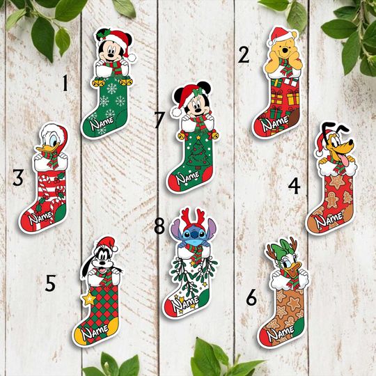 Discover Personalized Disney Christmas Stocking Cruise Magnet, Custom Mickey & Friends Magnet, Toy Story Stitch Door Decor, Xmas Stocking Magnet