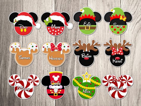 Discover Very Merrytime Disney Cruise Ship Christmas Character Door Magnets  - Santa Elves Gingerbread Nutcracker Reindeer Christmas Tree
