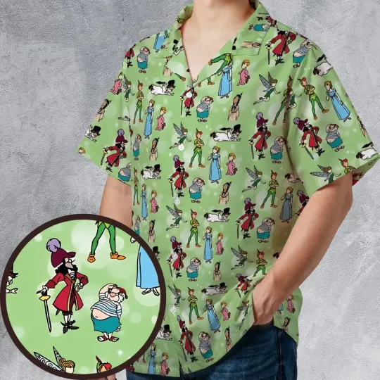 Discover Neverland Doodles Peter Pan Hawaiian Shirt