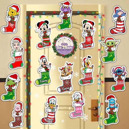 Discover All Characters Disney Christmas Stocking Cruise Magnet, Mickey & Friends Toy Story Stitch Star Wars Princess Xmas Stocking magnet