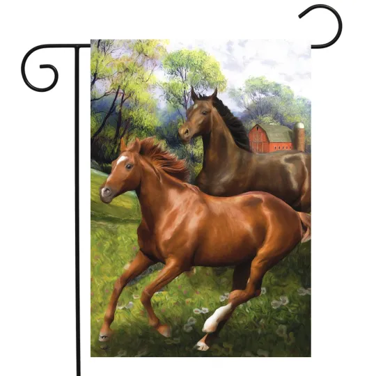 Discover Briarwood Lane Galloping Horses Garden Flag