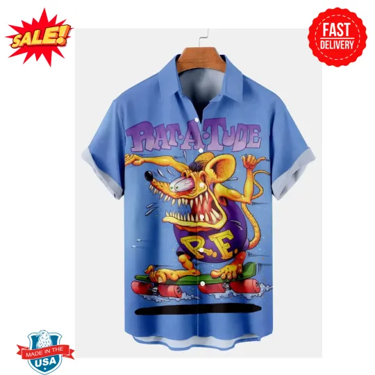 Discover Rat Fink Hawaiian Shirt - Wild Speed Freak Graphics, Bold Vintage Car Culture