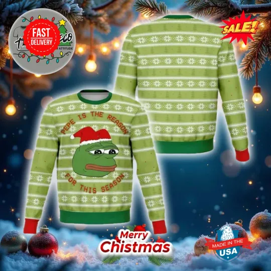 Christmas Sad Pepe The Frog Meme Funny Ugly Christmas Sweater