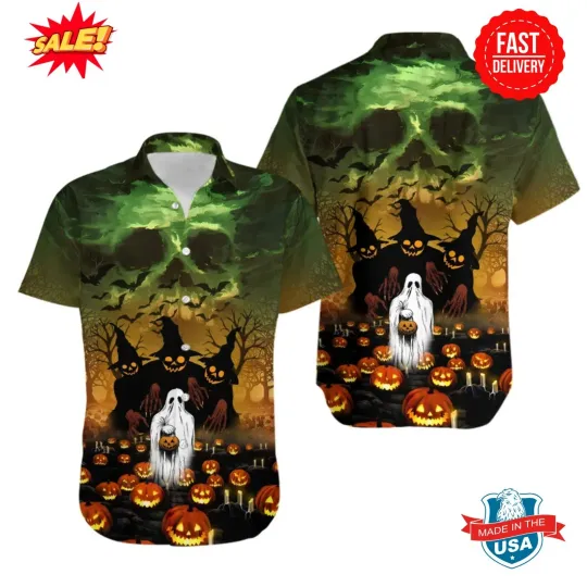 Discover Halloween Hawaiian Shirt Scary Ghost Hawaiian