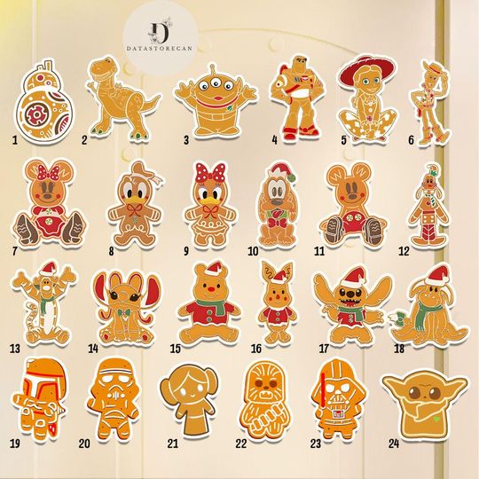 Discover All characters Disney gingerbread Christmas cruise magnet, Very Merrytime Christmas Cruise magnet, Mickey Toy Story Stitch Cruise magnet