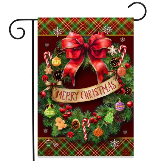 Discover Briarwood Lane Adorned Wreath Garden Flag