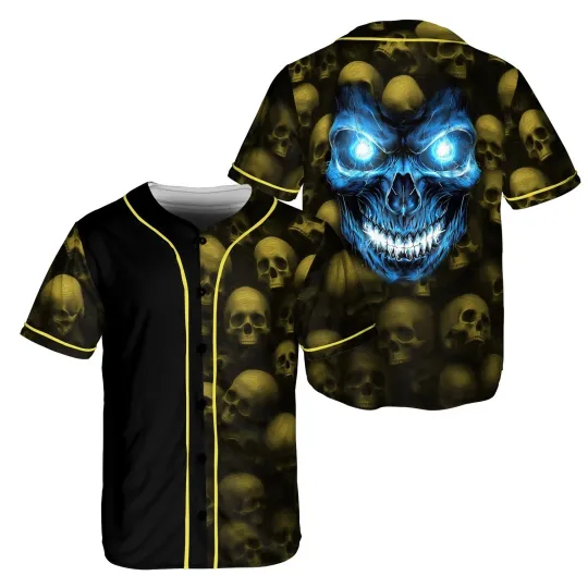 Discover Skull Spider Web Halloween Baseball Jersey - Adults Kids & Youth