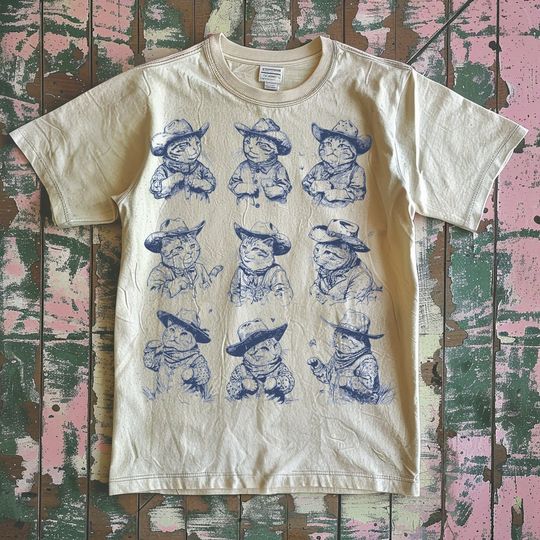 Discover Meowdy Cowboy Cat Shirt Cat Meme Western Graphic Tee Cat Shirt Western Shirt Retro Cat Shirt Cowboy Like Me