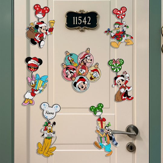 Discover Personalized Christmas Cruise Door Magnets, Christmas Magnets Dcl, Christmas Mickey Mouse Magnet, Mickey Balloon Magnet, Mickey Santa Magnet
