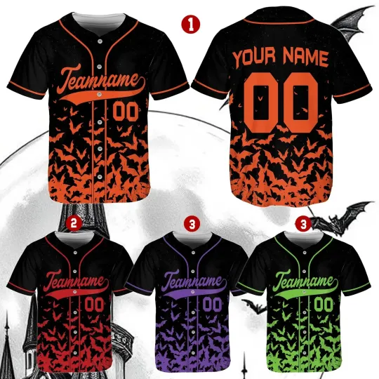 Discover Personalized Bat Halloween Baseball Jersey - Adults, Kids & Youth
