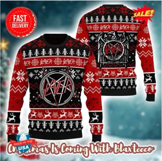 Discover Slayer Christmas Ugly Sweater All Size