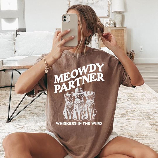 Discover Comfort Colors Cowboy Cat Shirt: Meowdy Partner Tee