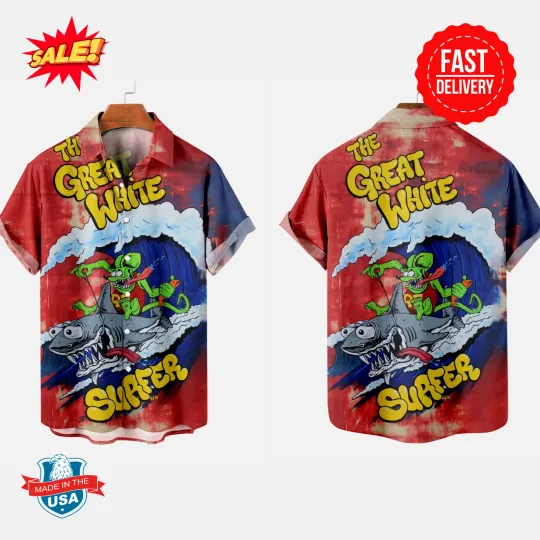 Discover Rat Fink Hawaiian Shirt - Bold Monster Rat, Wild Lowbrow Art & Vintage Appeal