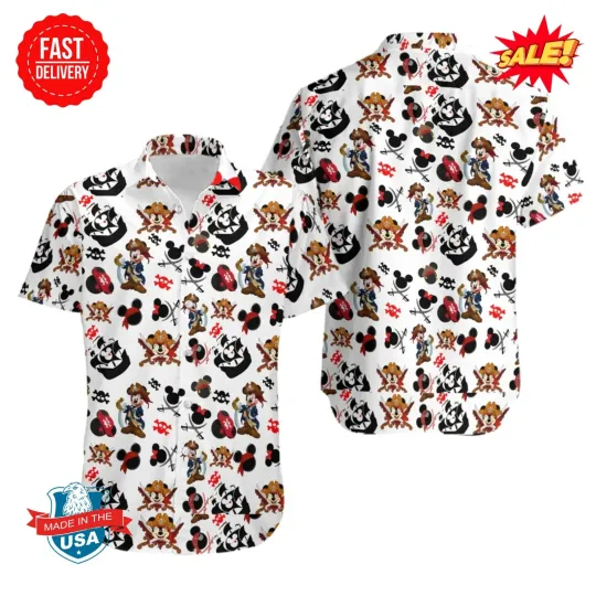 Discover Disneyyy Pirate Night Hawaiian Shirt , Mickeyy Pirate Themed Hawaiian Shirt