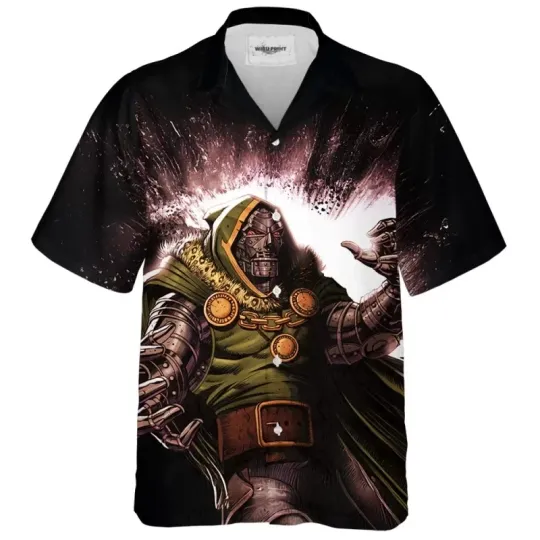 Doctor Dooom Hawaiian Shirt, Marvel Hawaiian Shirt, Villains Club Hawaiian Shirt