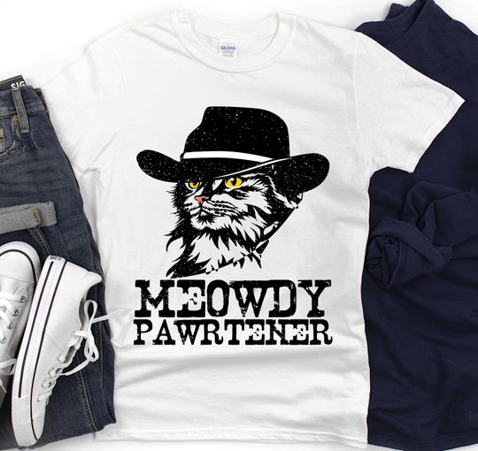 Discover Meowdy, Meowdy Shirt, Funny Cat Shirt, Cowboy Cat Hat Texas Shirt, Cat Lover gift, Meowdy Cowboy Cat Tee, Cat Meme Shirt, Cat Shirt