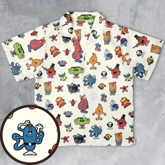 Marvel Characters And Mr Men Pattern Hawaiian Shirt
