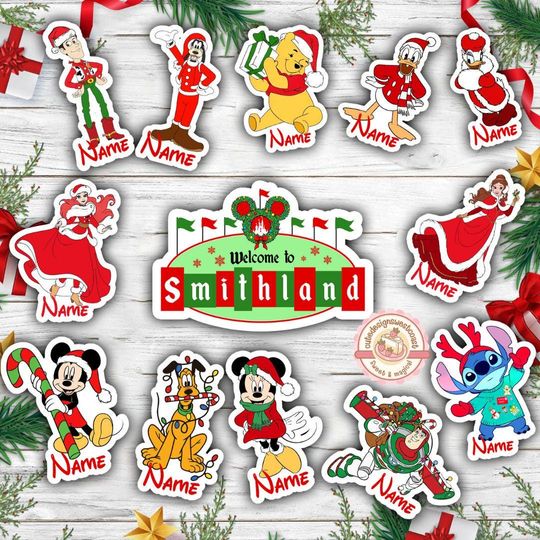 Discover Personalized All Characters Disney Christmas Cruise Magnet, Mickey & Friends Princess Stitch Xmas Magnet, Very Merry Time Cruise 2025 Magnet