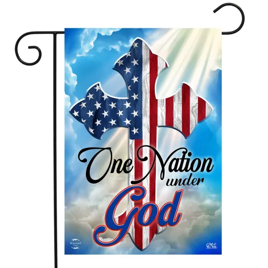 Discover Briarwood Lane One Nation Under God Cross Garden Flag